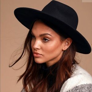 Women’s Black Wool Panama Hat